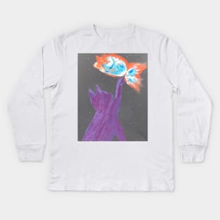 Galaxy Cat Kids Long Sleeve T-Shirt